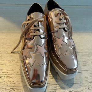Stella McCartney Elyse Stars Mirror Lace Up Platforms